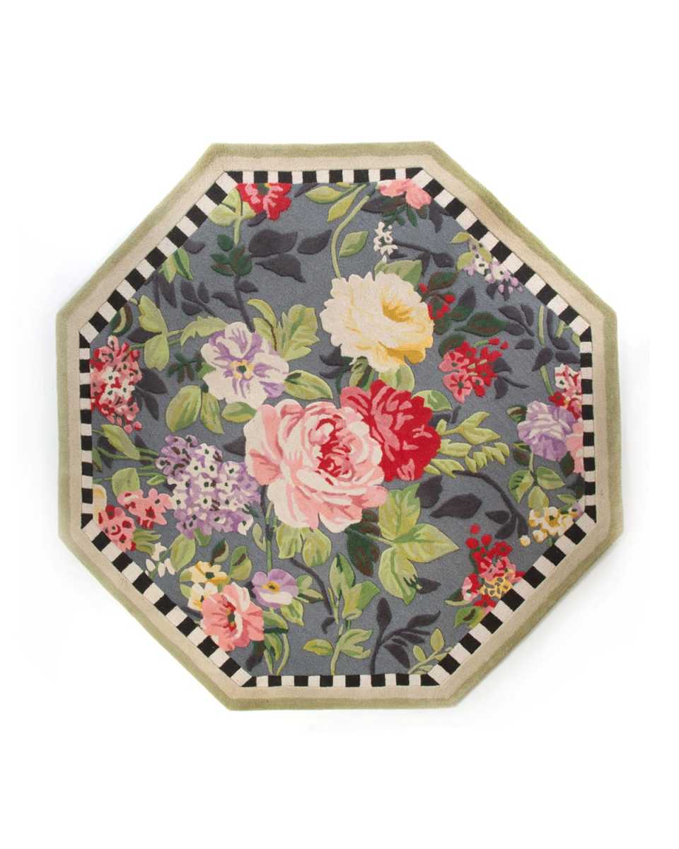 Tudor Rose Rug, 6' Octagon